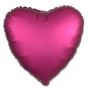 Folieballon hart satin granaatappel (43cm)